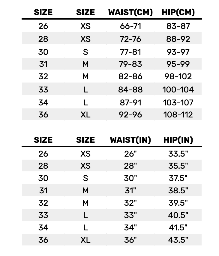 2026 Element Mens Bottoms  Size Chart